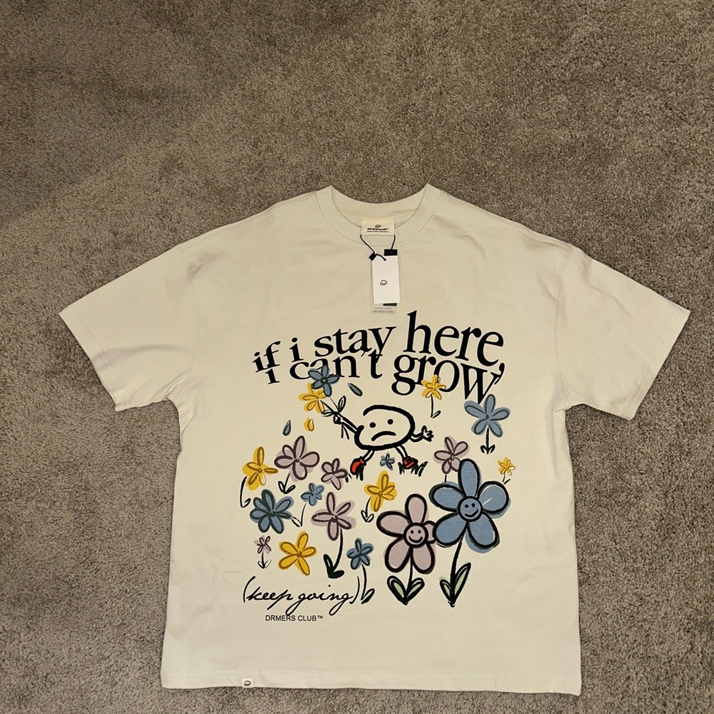 Dreamers White Floral Graphic Tee